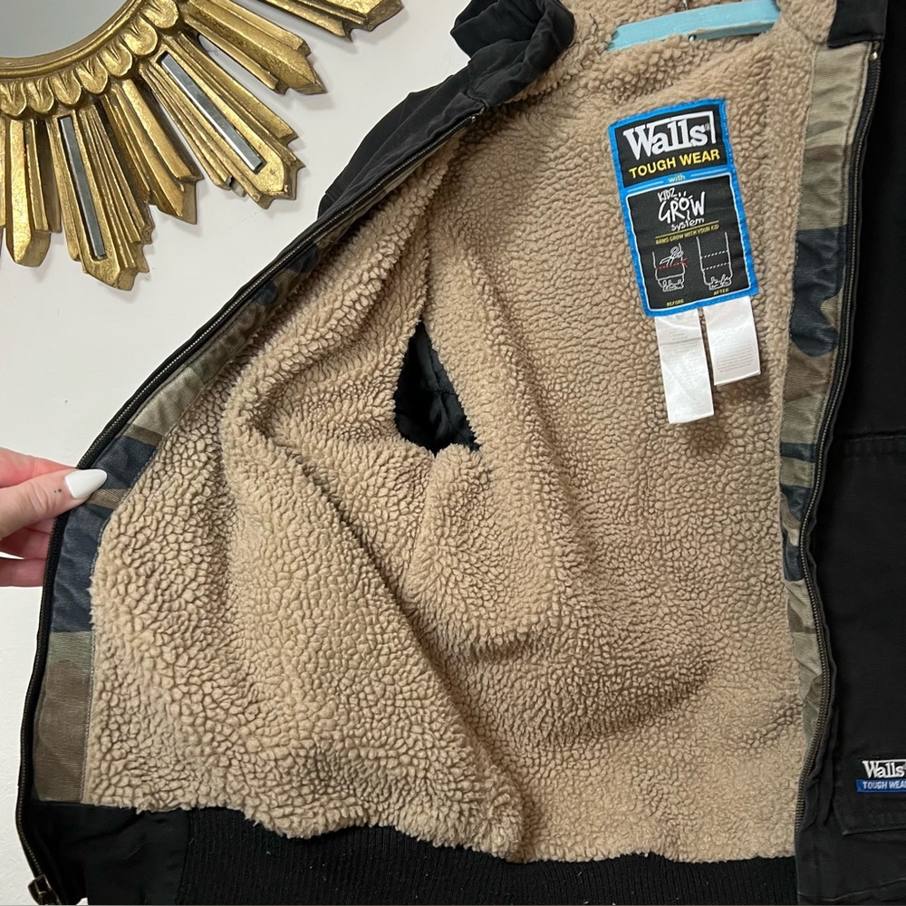Walls Tough Wear Black Hooded Jacket - Picture 12 of 16